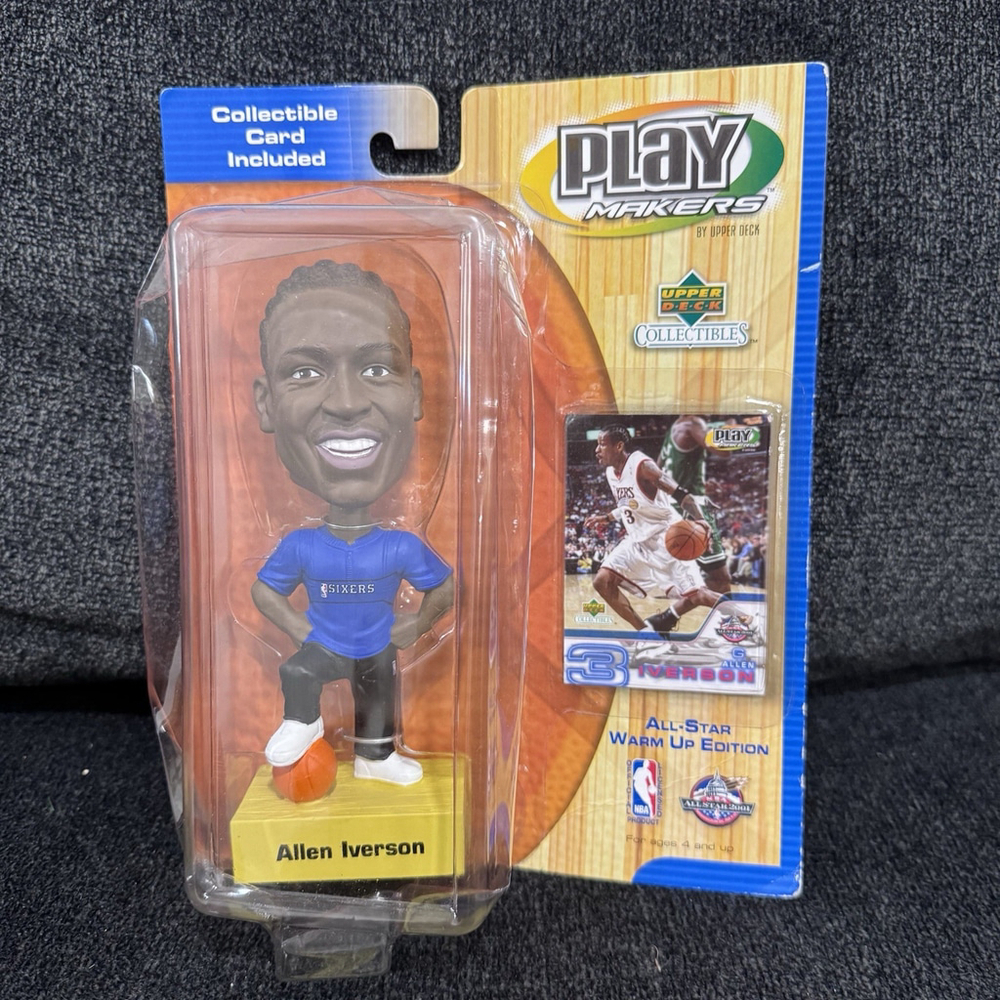 Allen Iverson Upper Deck Playmakers 2001 All-Star Warm Up Bobblehead Figure NIB